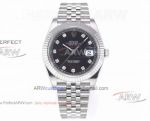 Swiss Grade C Factory Replica Rolex Datejust Black Dial Stainless Steel Men's Watch 41mm (1)_th.jpg